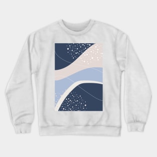 Blue and Neutral Tones Modern Abstract Organic Shapes Crewneck Sweatshirt